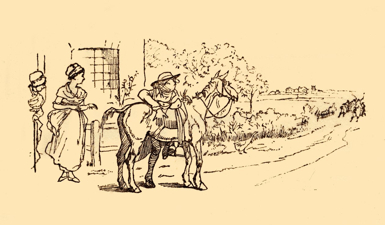 A falusiak nézik az árnyalatot és sírnak, 1878, c1918. alkotó: Randolph Caldecott
