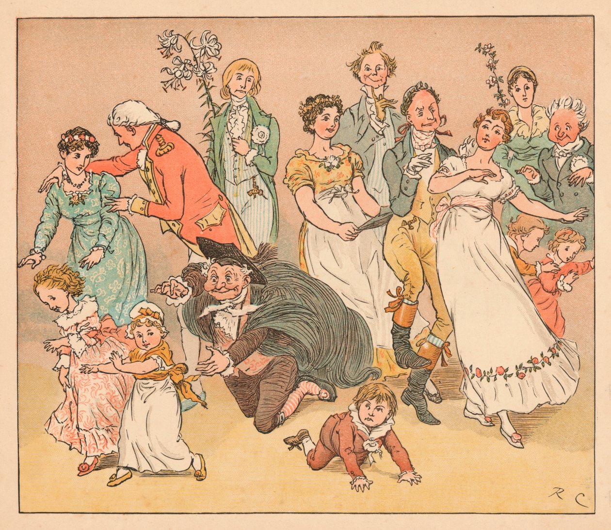 ...és mindannyian beleestek a „kapd el, ahogy elkapd” játékkal..., 1885, 1934. alkotó: Randolph Caldecott