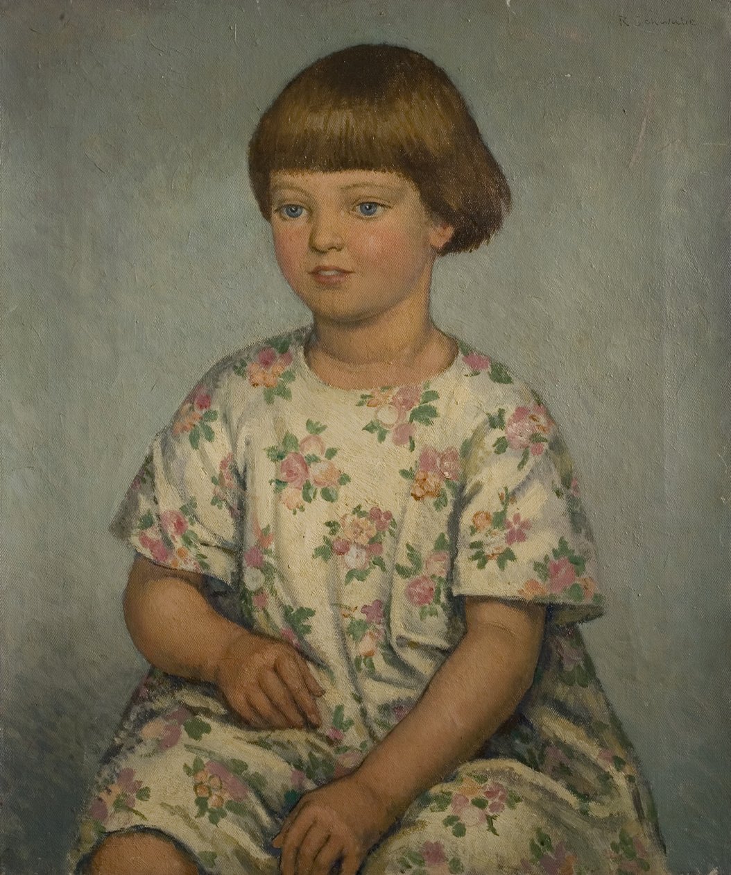 Gyermekportré, XX. század közepe (olaj, vászon) alkotó: Randolph Schwabe