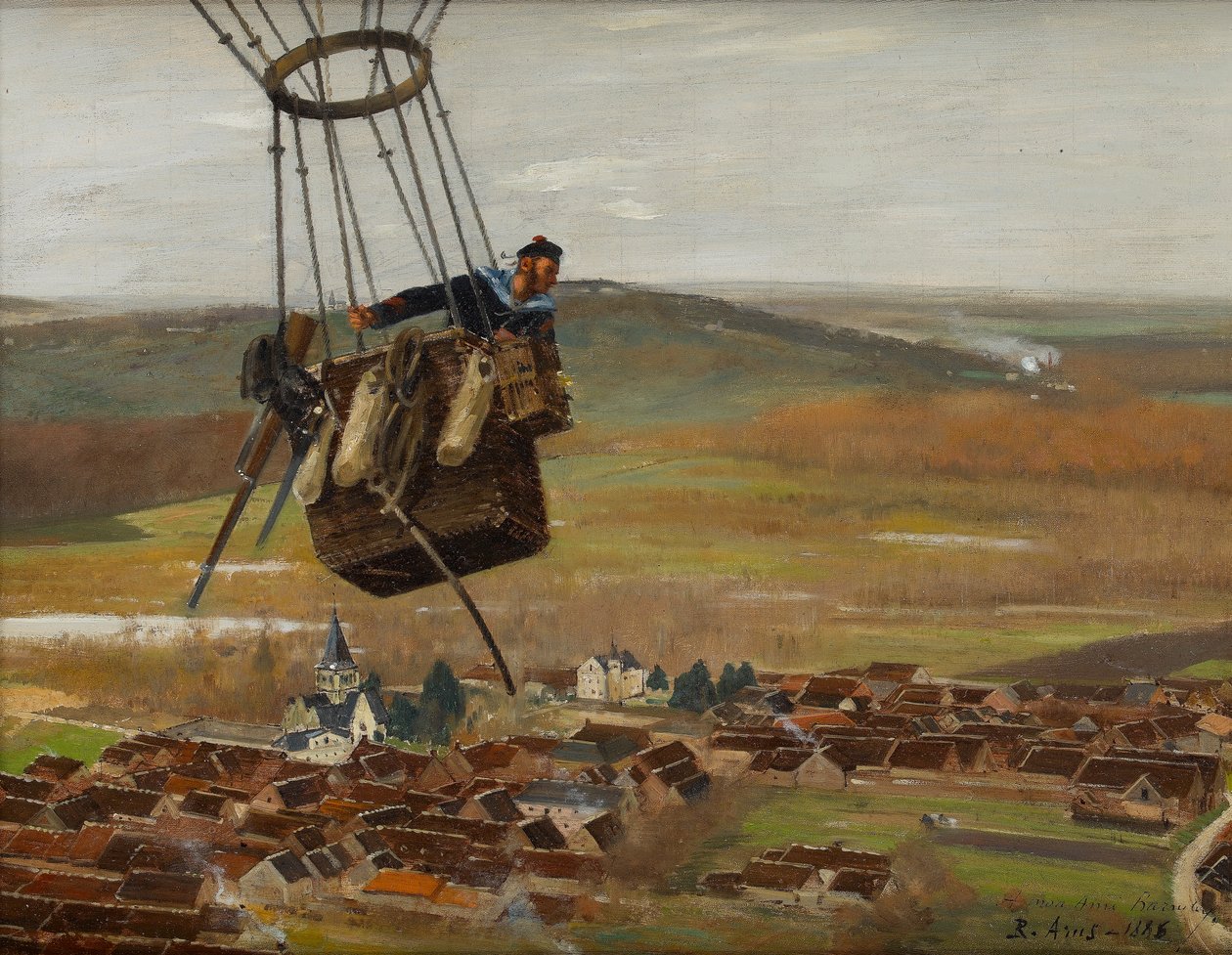 Egy francia katonai ballonos, 1880-as évek alkotó: Raoul Joseph Arus
