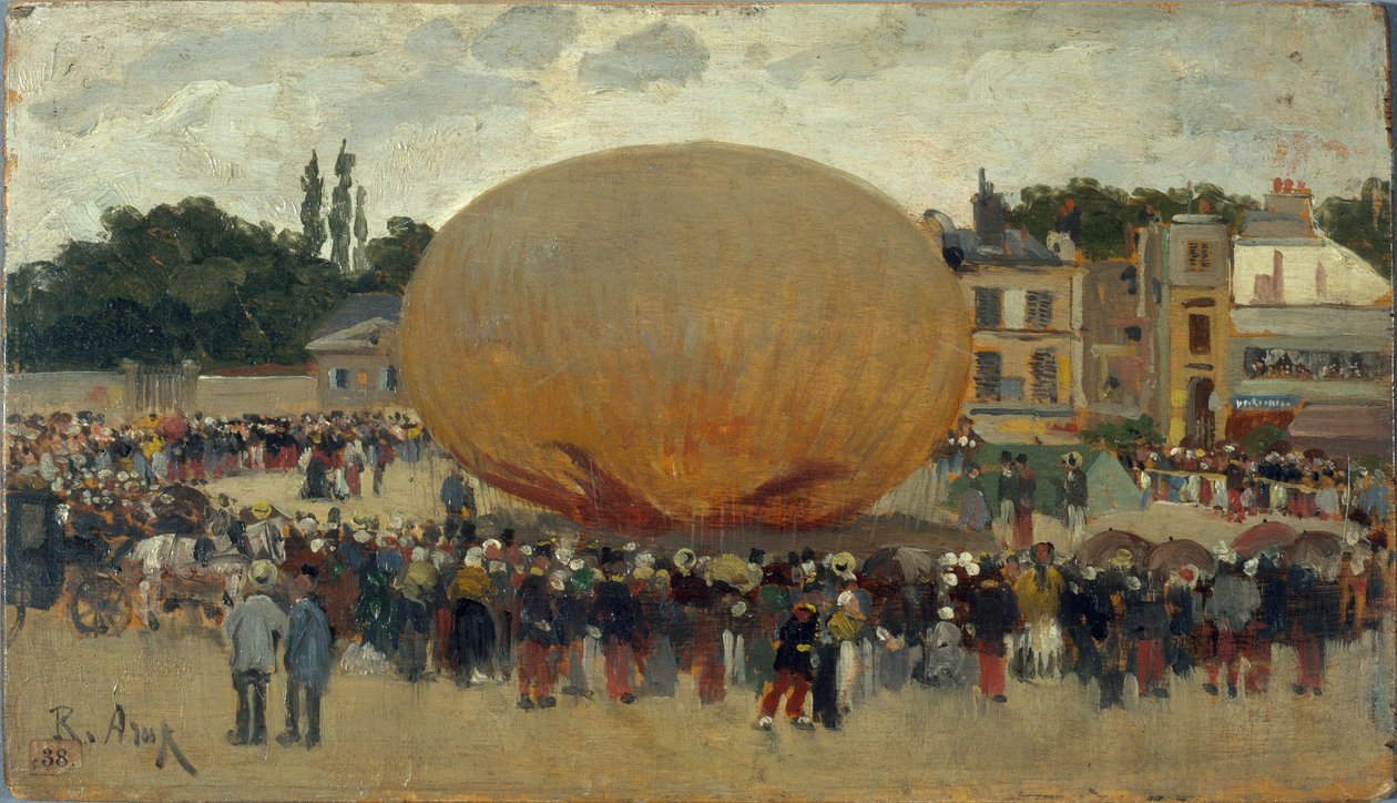 Ballonrablás, 1880 körül (olaj, fa) alkotó: Raoul Joseph Arus
