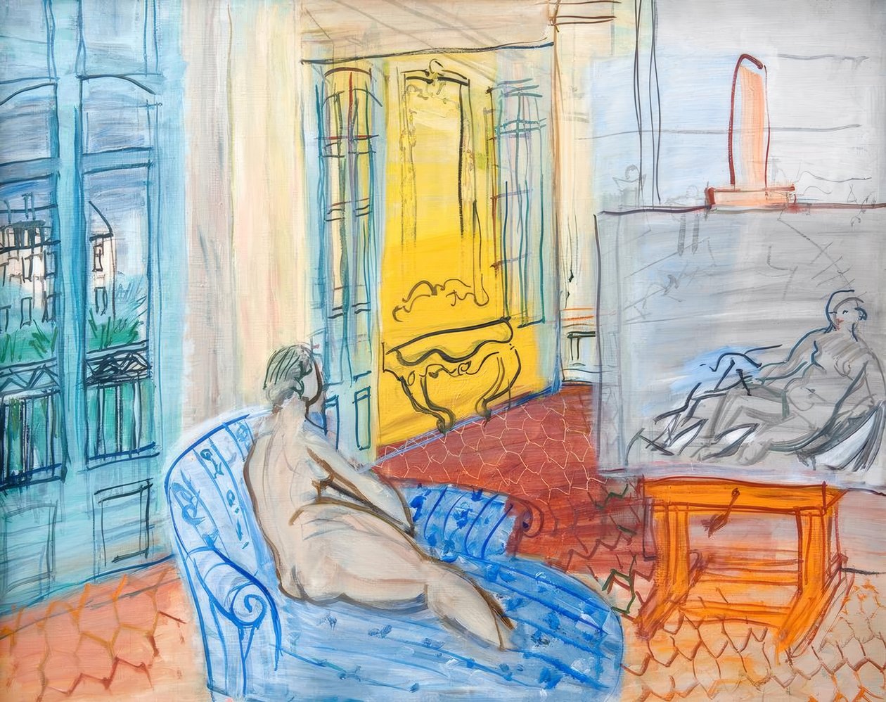 Egy modell a perpignani Arago téren lévő műteremben alkotó: Raoul Dufy