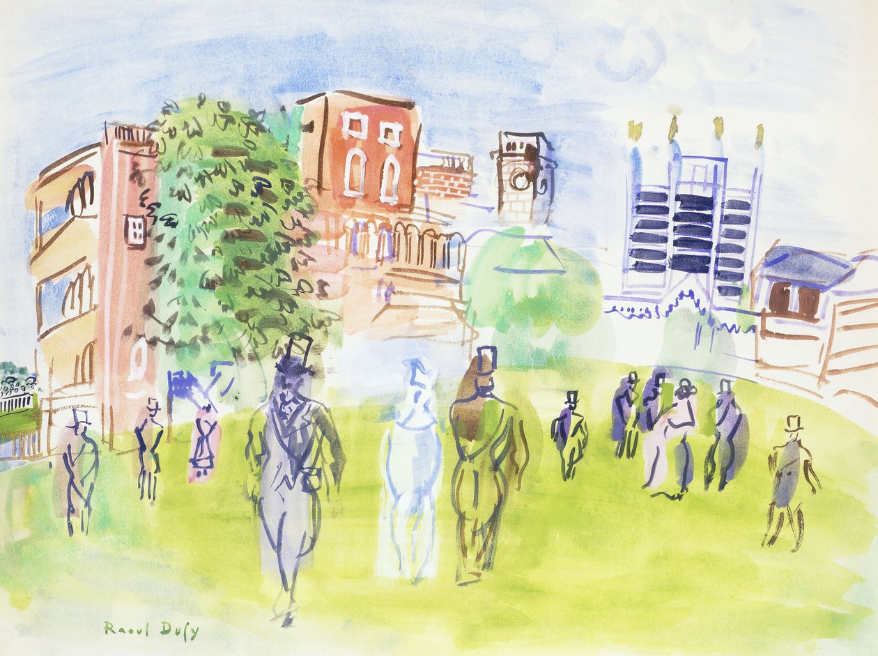 Ascot, a lelátók; Ascot, les Tribunes alkotó: Raoul Dufy