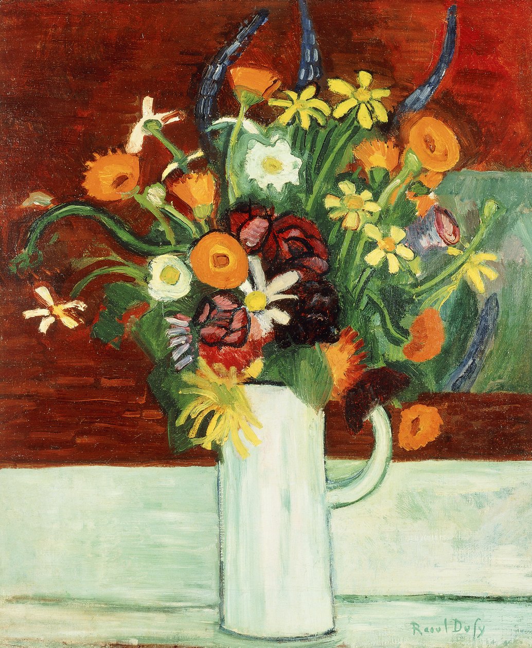Virágcsokor egy vázában; Bouquet de Fleurs dans un Vase alkotó: Raoul Dufy