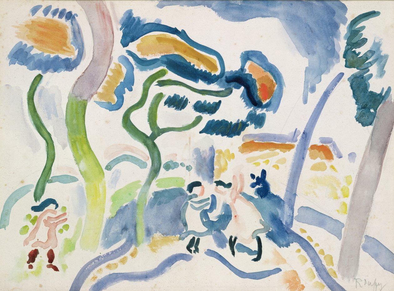Gyermekek játszanak (akvarell, papír) alkotó: Raoul Dufy