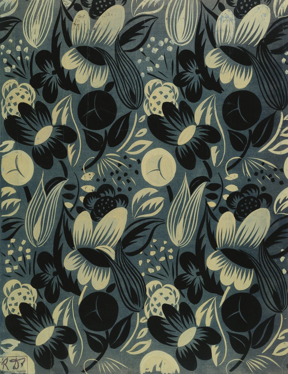 Virágok kék háttéren; Fleurs sur Fond Bleu alkotó: Raoul Dufy