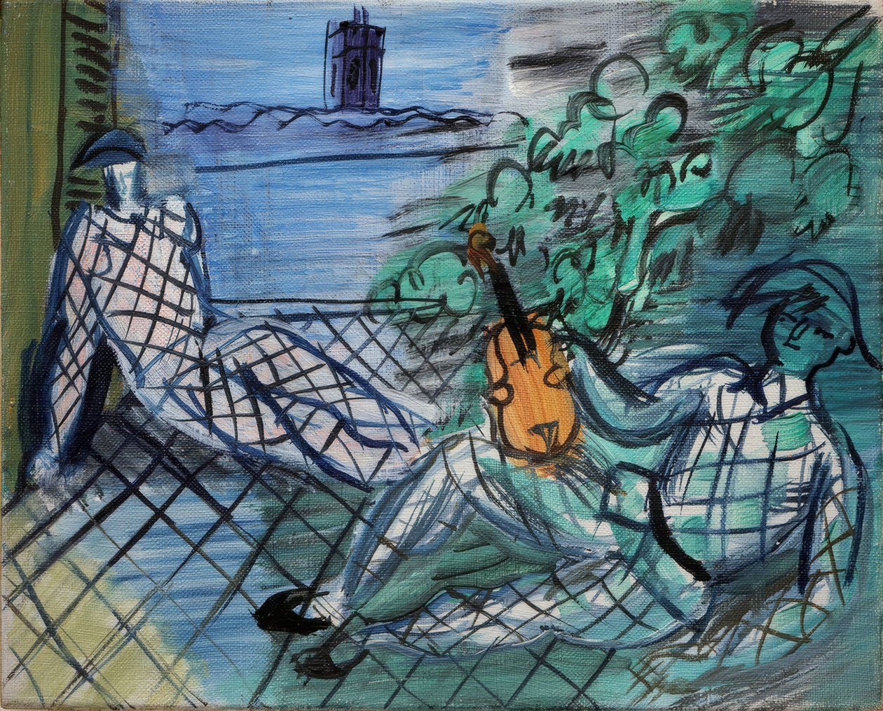 Zöld és fehér harlekin alkotó: Raoul Dufy