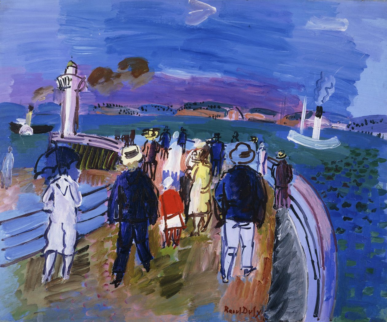 Honfleur dokkok; Le Quai de Honfleur alkotó: Raoul Dufy