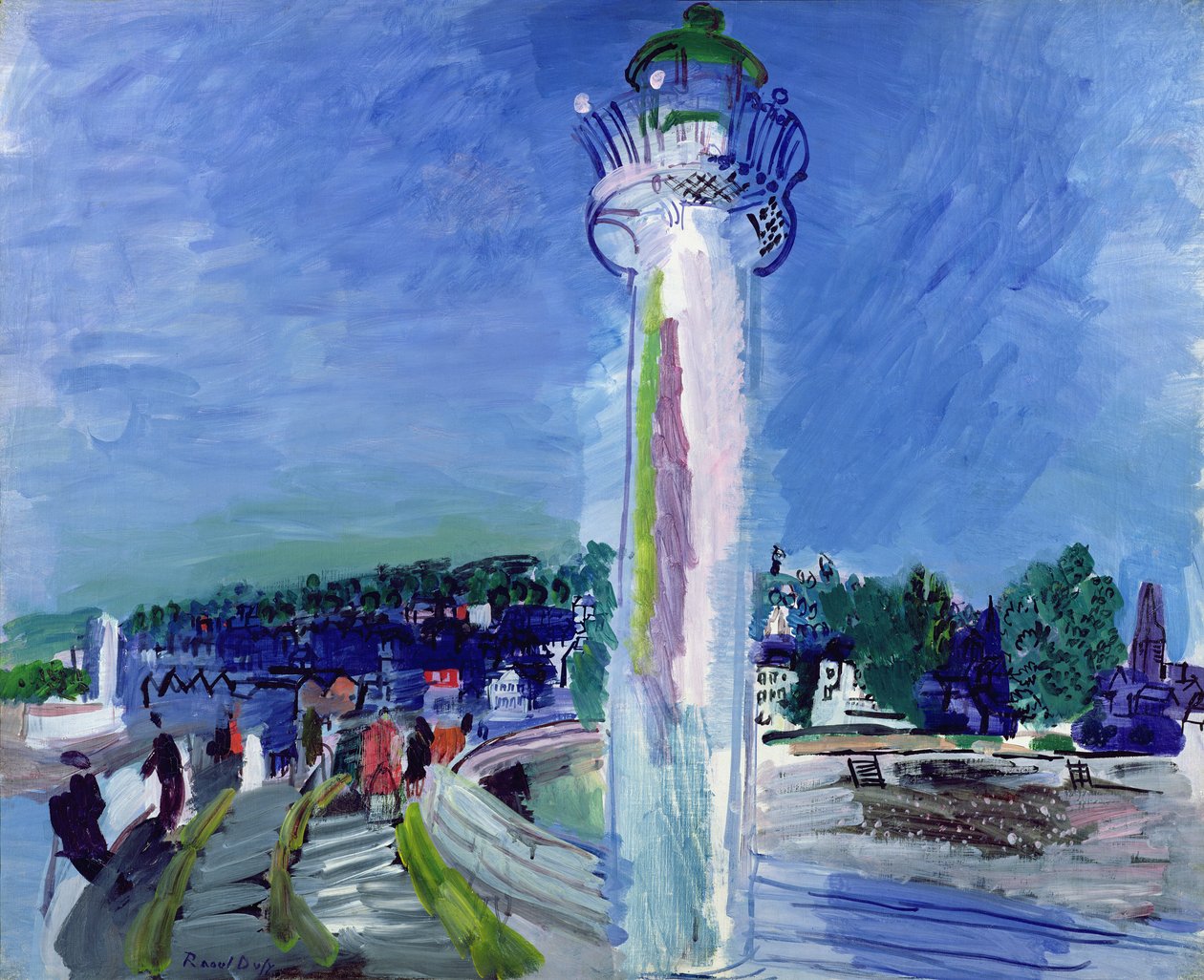 Honfleur, a móló és a világítótorony, 1935 körül (olaj, vászon) alkotó: Raoul Dufy