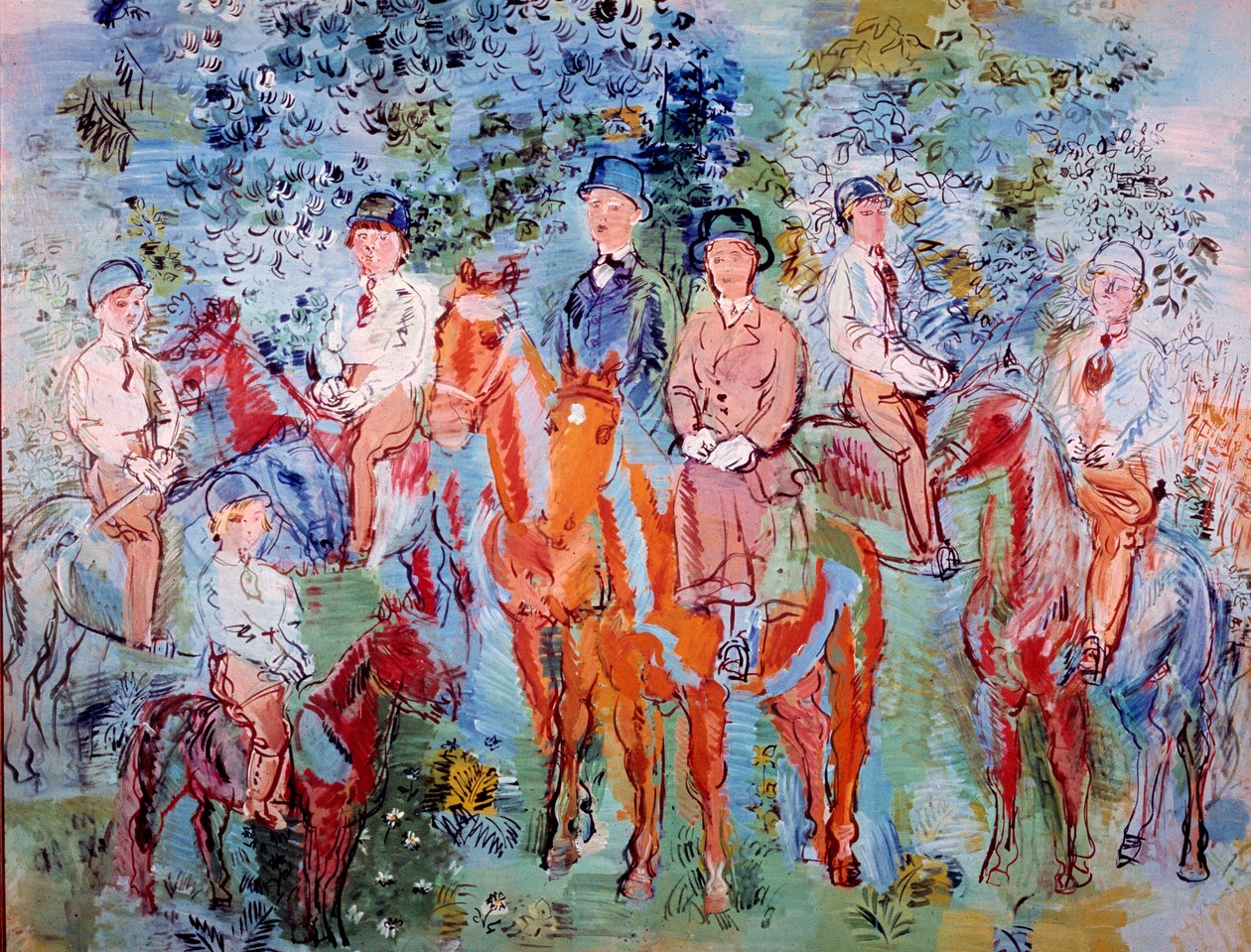 Lovasok az erdőben alkotó: Raoul Dufy