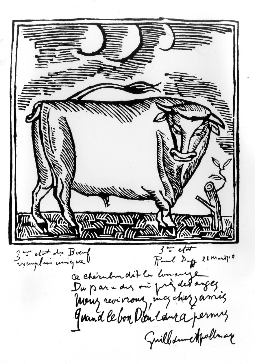 Illusztráció Guillaume Apollinaire "Le Bestiaire" című művéből. alkotó: Raoul Dufy