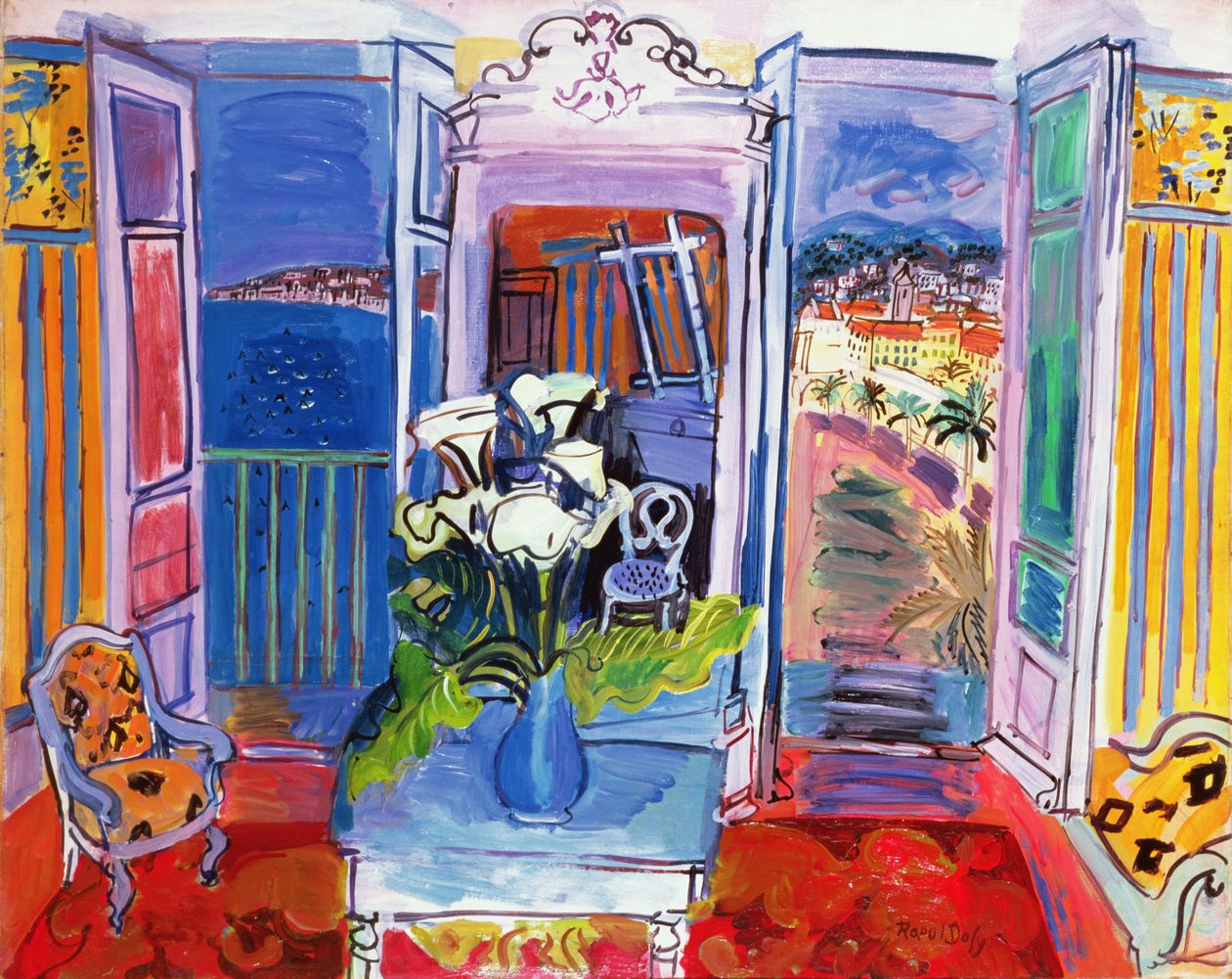 Belső tér nyitott ablakokkal alkotó: Raoul Dufy