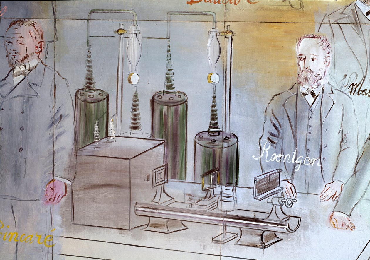 La Fee Electricite, részlet: Rontgen (1845-1923) német fizikus portréi. 1937 (festmény) alkotó: Raoul Dufy