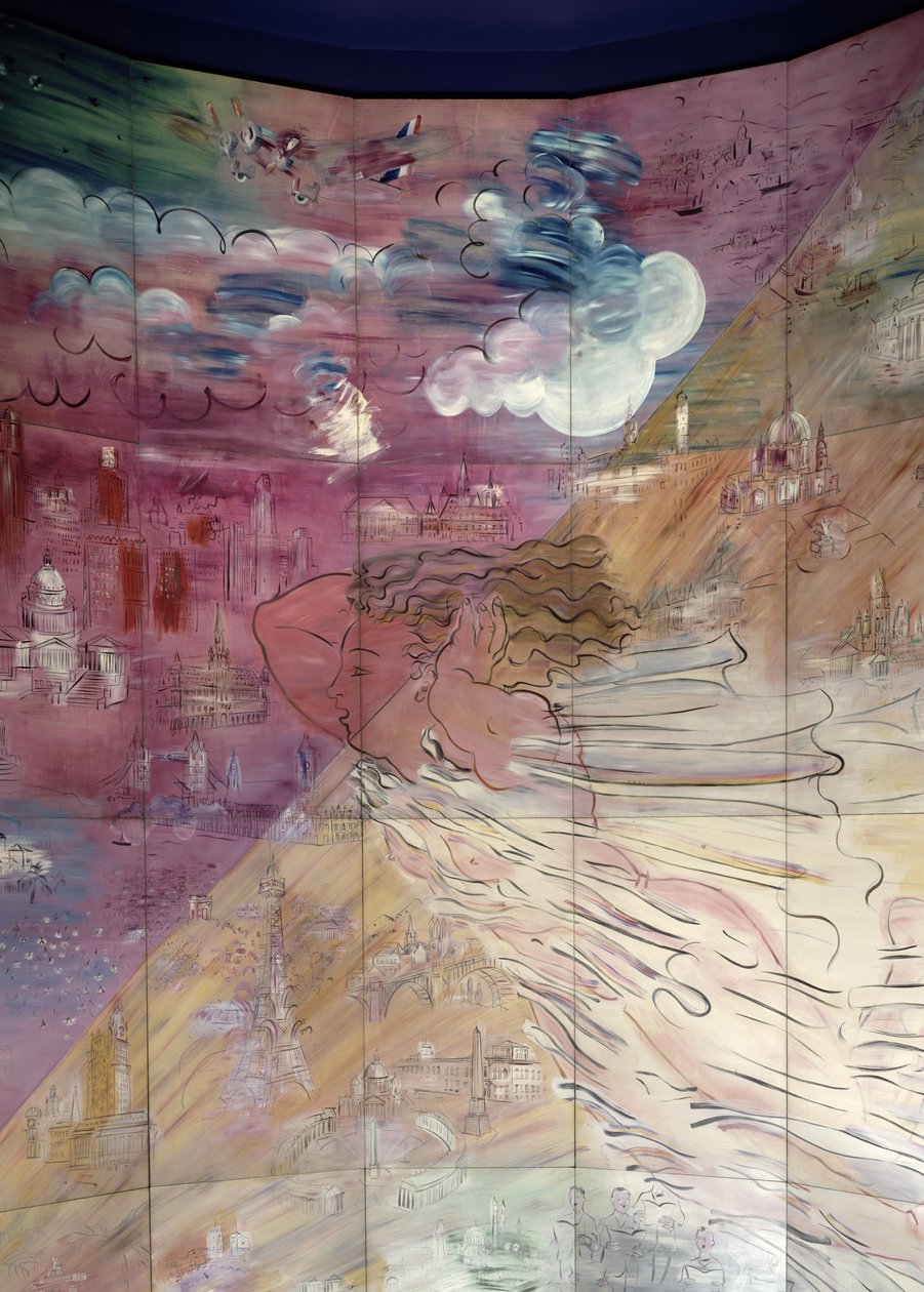 La Fee Electricite, a bal oldali részlete alkotó: Raoul Dufy