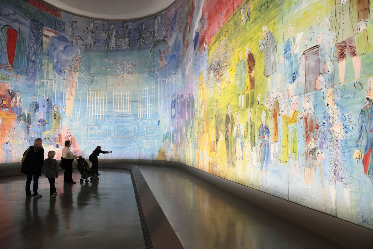 La Fee Electricite, a Musee d Art Moderne de la Ville de Paris Dufy termében, Avenue du President Wilson, Paris 75016. Építészet: Jean-Claude Dondel, Andre Aubert, Paul Viard és Marcel Dastugue. alkotó: Raoul Dufy