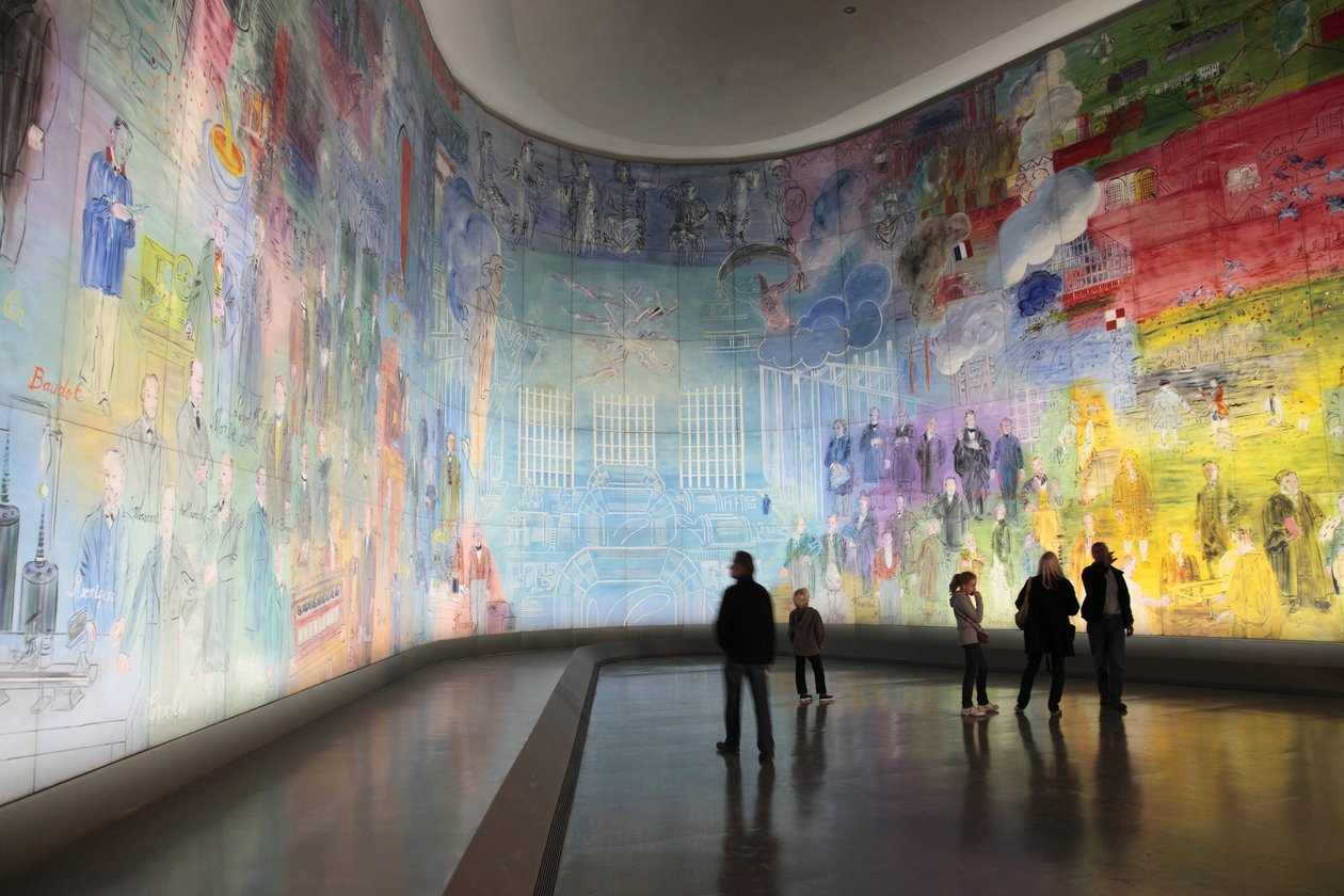 La Fee Electricite, a Musee d Art Moderne de la Ville de Paris Dufy termében, Avenue du President Wilson, Paris 75016. Építészet: Jean-Claude Dondel, Andre Aubert, Paul Viard és Marcel Dastugue. alkotó: Raoul Dufy