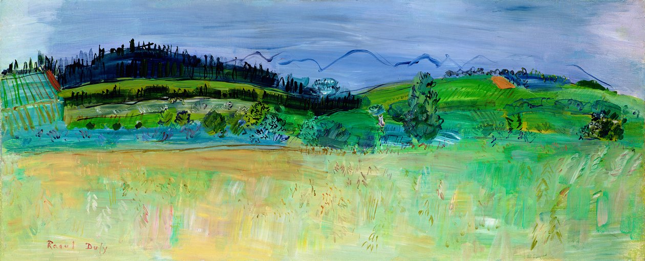 A Pireneusok keleti tájképe, a Route du Boulou felől alkotó: Raoul Dufy