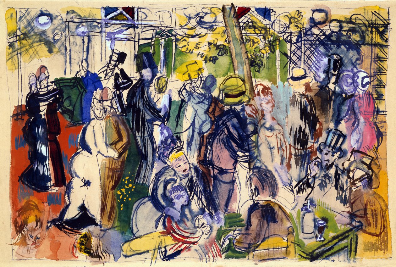 Le Moulin de la Galette (akvarell, toll és tus) alkotó: Raoul Dufy