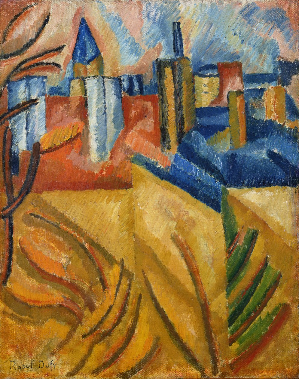 A háztetők a Rue Seguier-ről nézve alkotó: Raoul Dufy