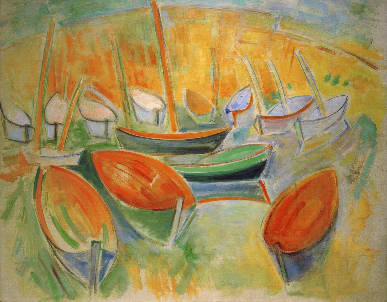 Hajók Martigues-ban alkotó: Raoul Dufy
