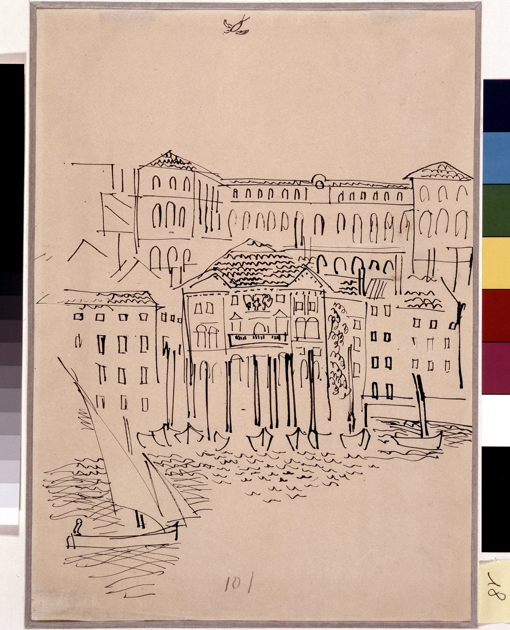 Marseille, a kikötő, a városháza és a Hotel Dieu alkotó: Raoul Dufy