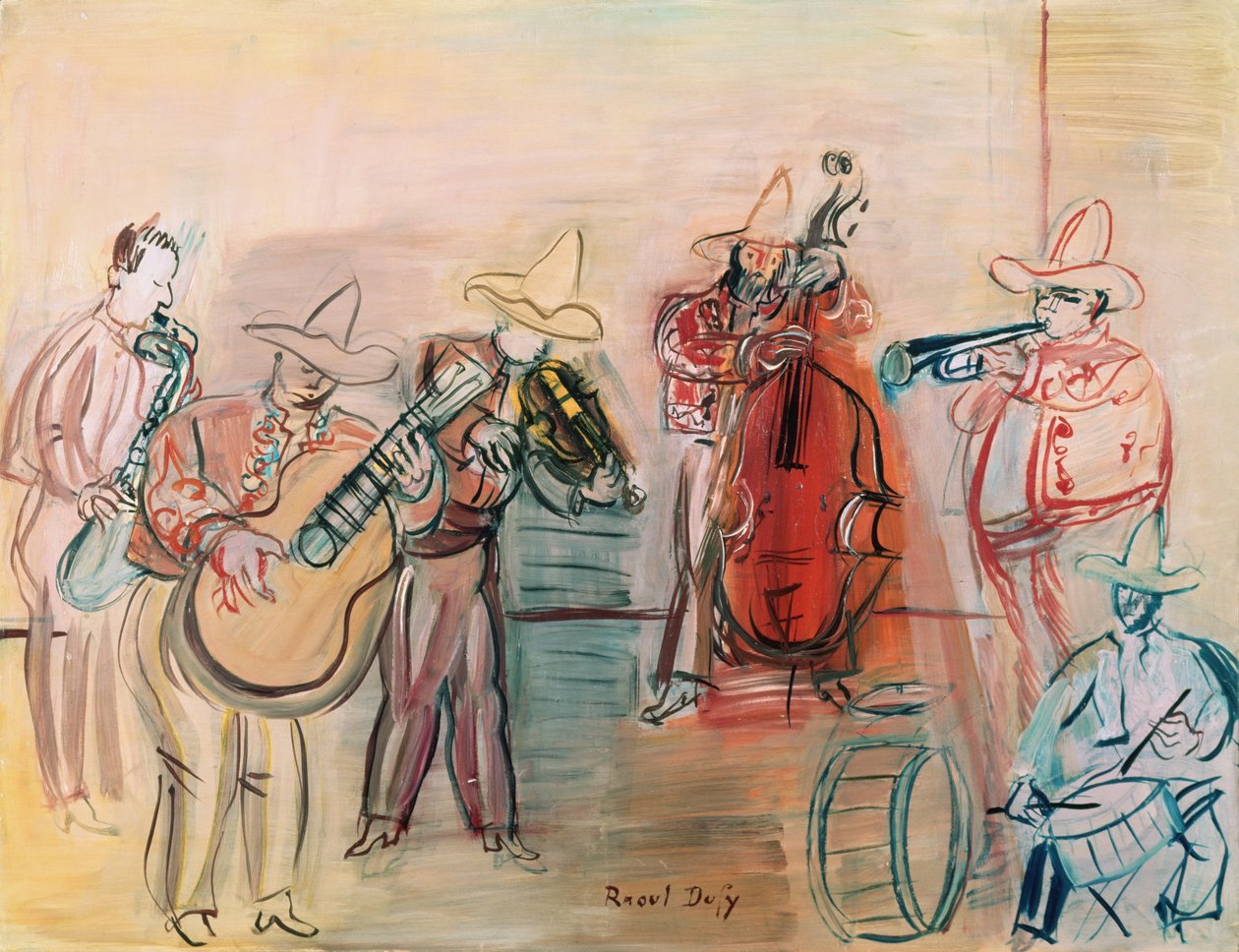 Mexican Jazz (akvarell és gouache, papír) alkotó: Raoul Dufy