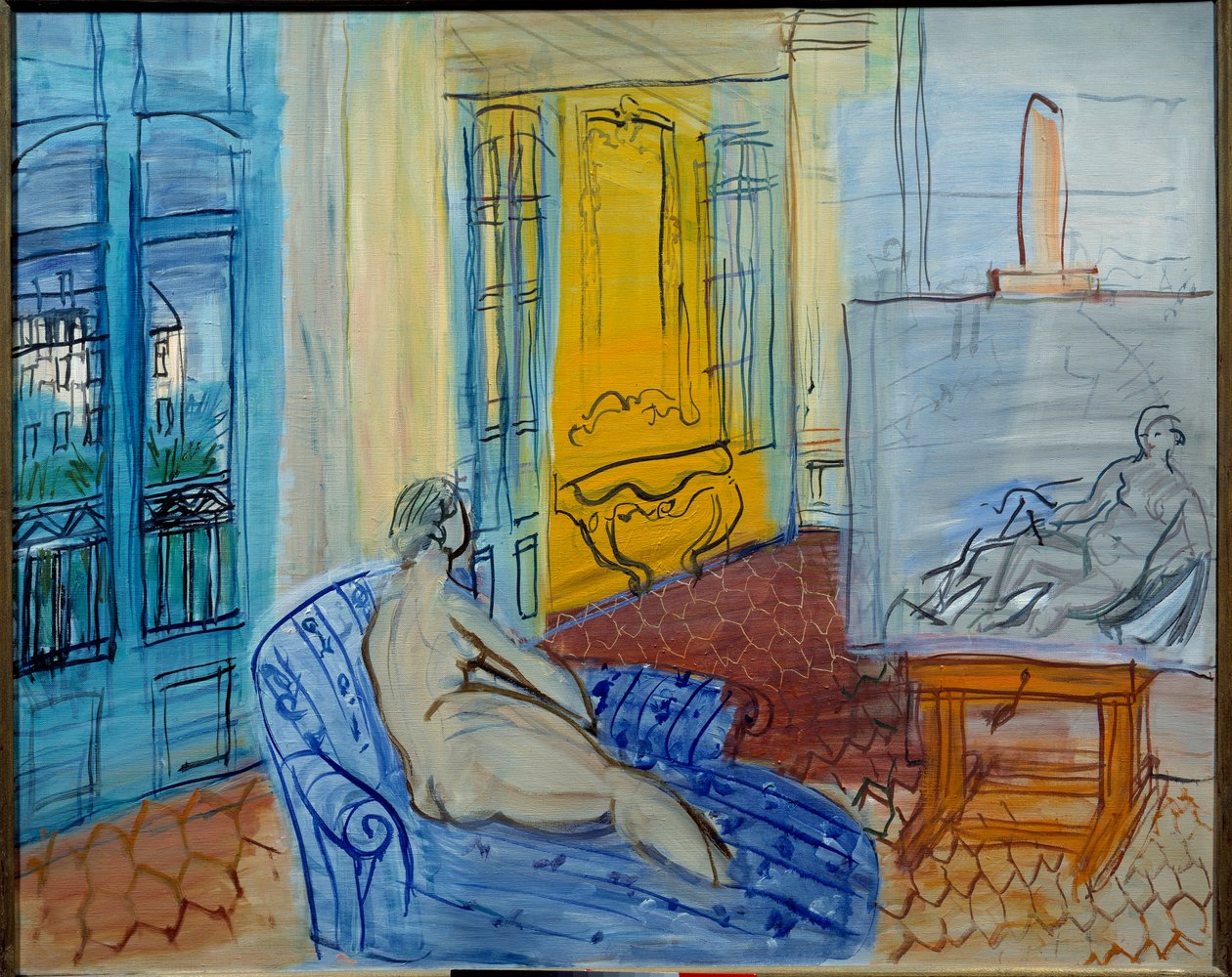Modell a műhelyben, 20. század (olaj, vászon) alkotó: Raoul Dufy