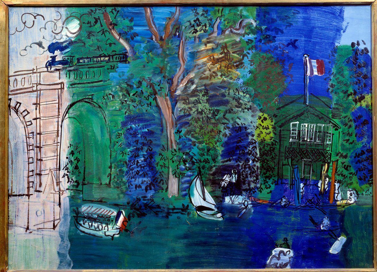 Nogent, a Rózsaszín híd és a vasútvonal alkotó: Raoul Dufy