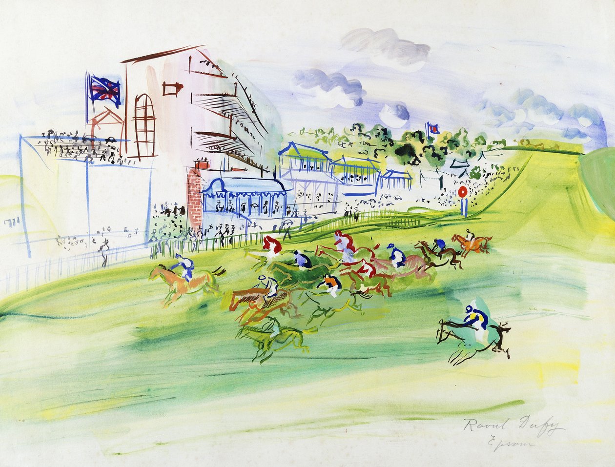 Versenyek Epsomban; Les Courses a Epsom alkotó: Raoul Dufy