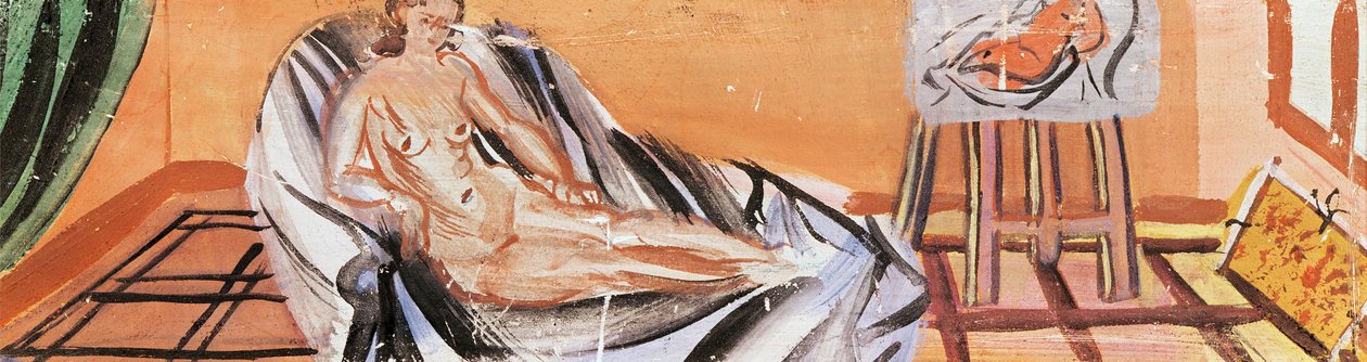 Fekvő akt a művész műtermében (olaj, vászon) alkotó: Raoul Dufy