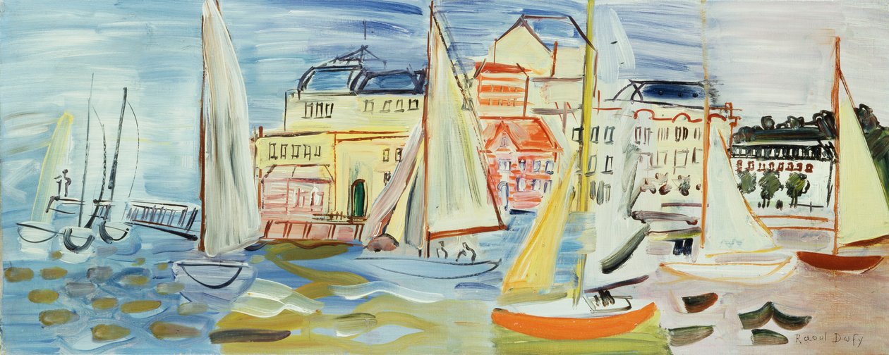 Regatta Deauville-ben, 1930 körül (olaj, vászon) alkotó: Raoul Dufy