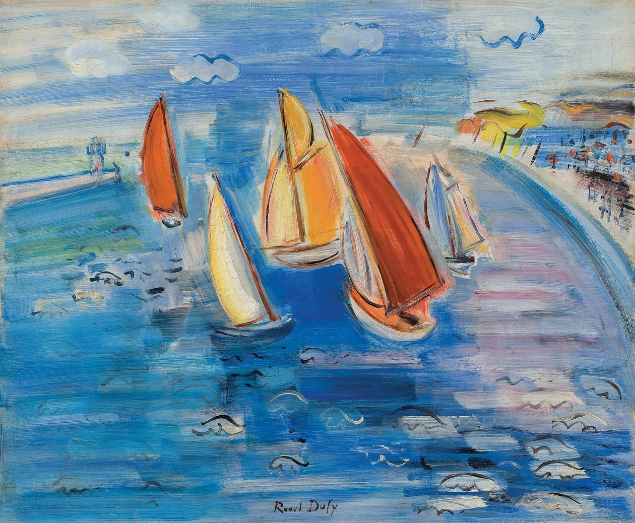 Regatták a Sainte-Adresse-ban; Regates a Sainte-Adresse, 1930 körül (olaj, vászon) alkotó: Raoul Dufy