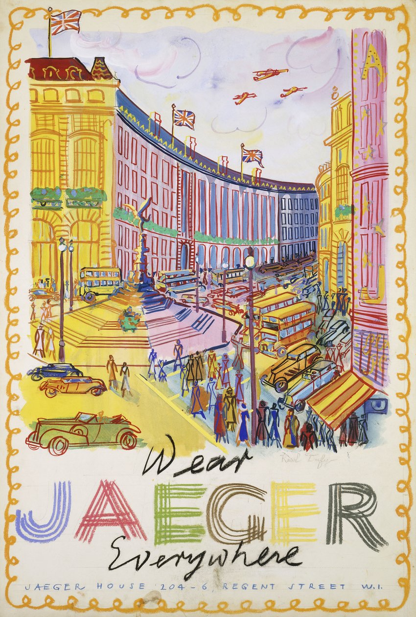 Regent Street, 1936 körül (gouache, papír) alkotó: Raoul Dufy
