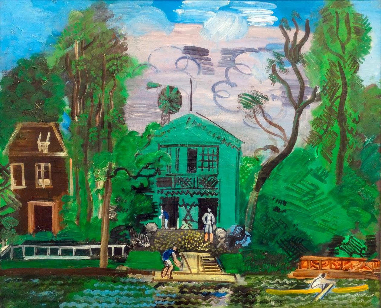 Marne folyó, a csónakosok alkotó: Raoul Dufy