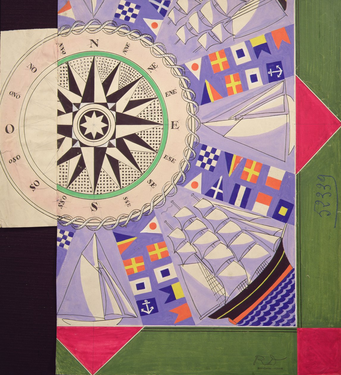 Tengerész zsebkendők (gouache) alkotó: Raoul Dufy