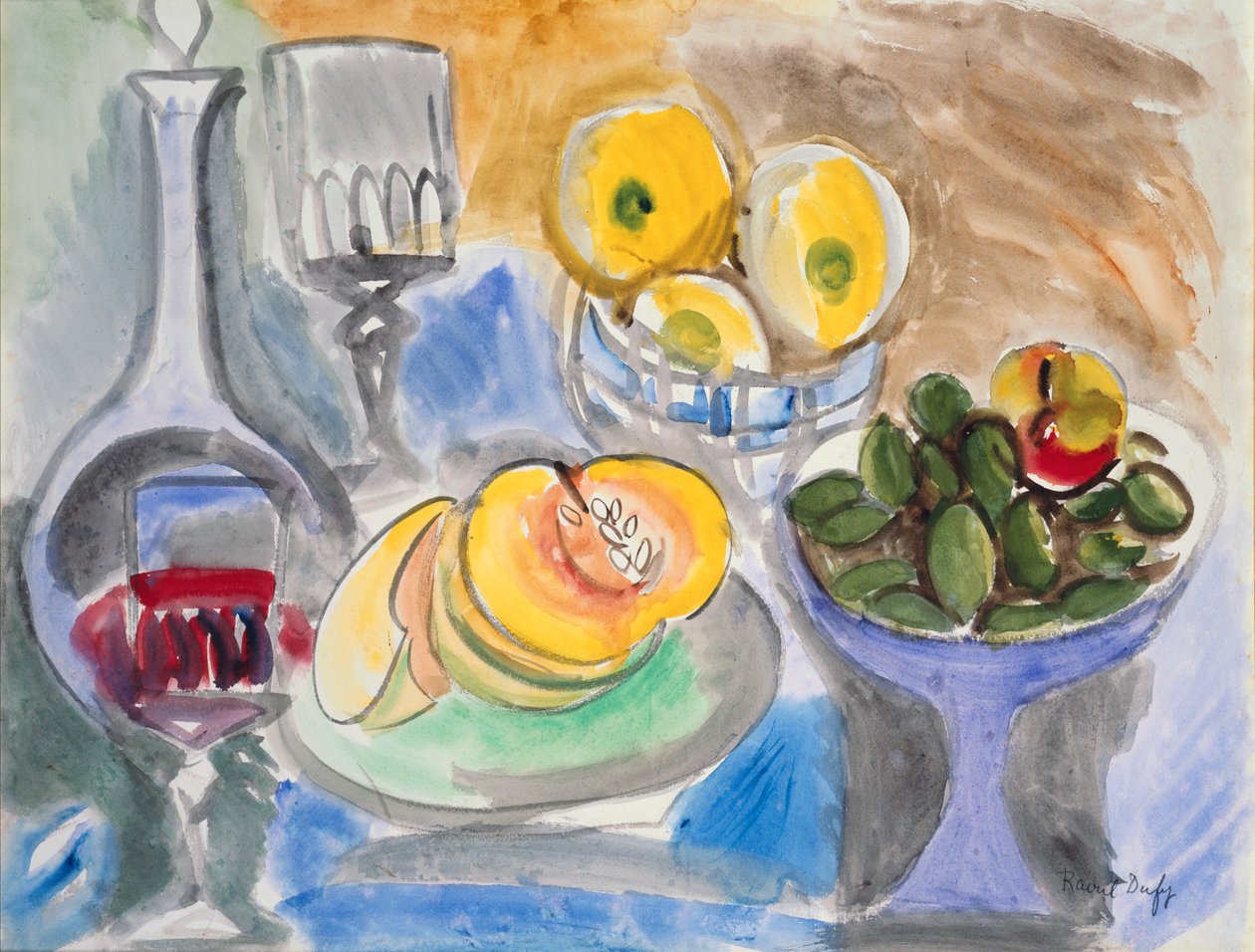 Csendélet, 1923 körüli (akvarell, papír) alkotó: Raoul Dufy