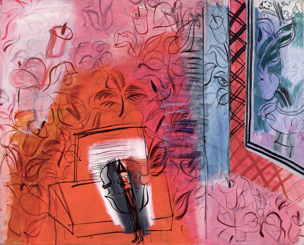 Csendélet hegedűvel, Hommage Johann Sebastian Bach (1685-1750) 1952 (olaj, vászon) alkotó: Raoul Dufy