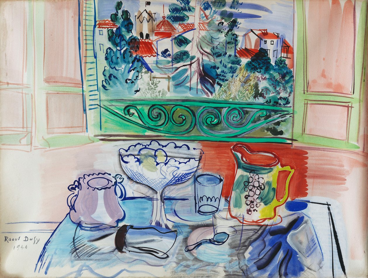 Csendélet két pohárral Ceret-nél; Nature morte aux deux Verres a Ceret-nél alkotó: Raoul Dufy