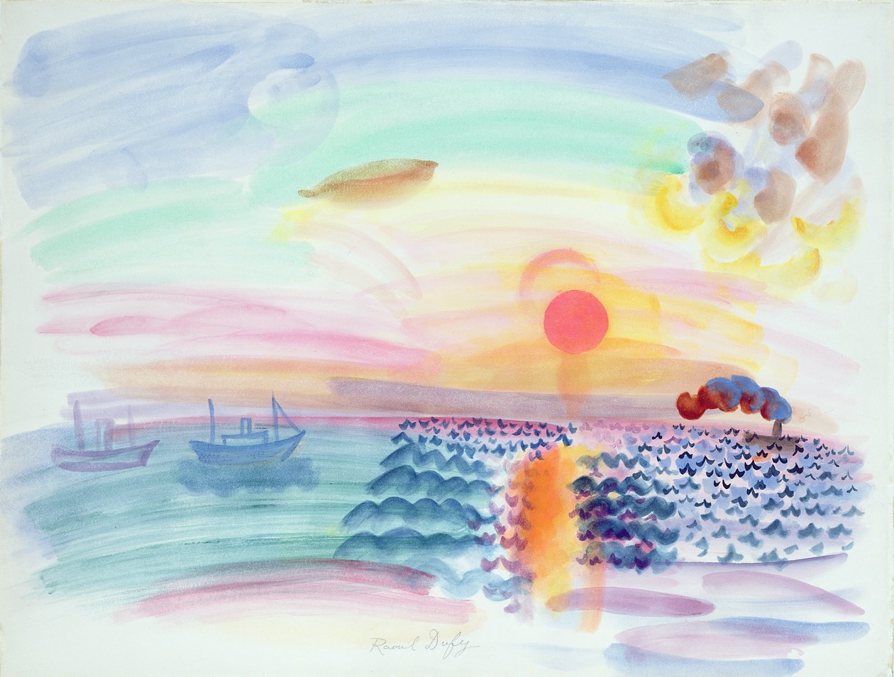Naplemente (akvarell, papír) alkotó: Raoul Dufy