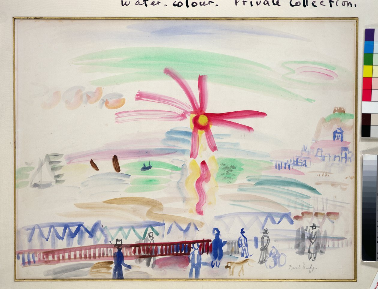 Naplemente a Sainte-Adresse-nál, 1924 körül (akvarell, papír) alkotó: Raoul Dufy