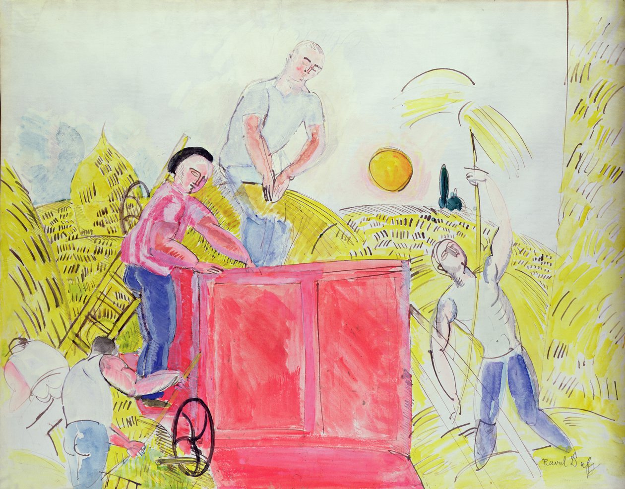 Az aratók (gouache, papír) alkotó: Raoul Dufy