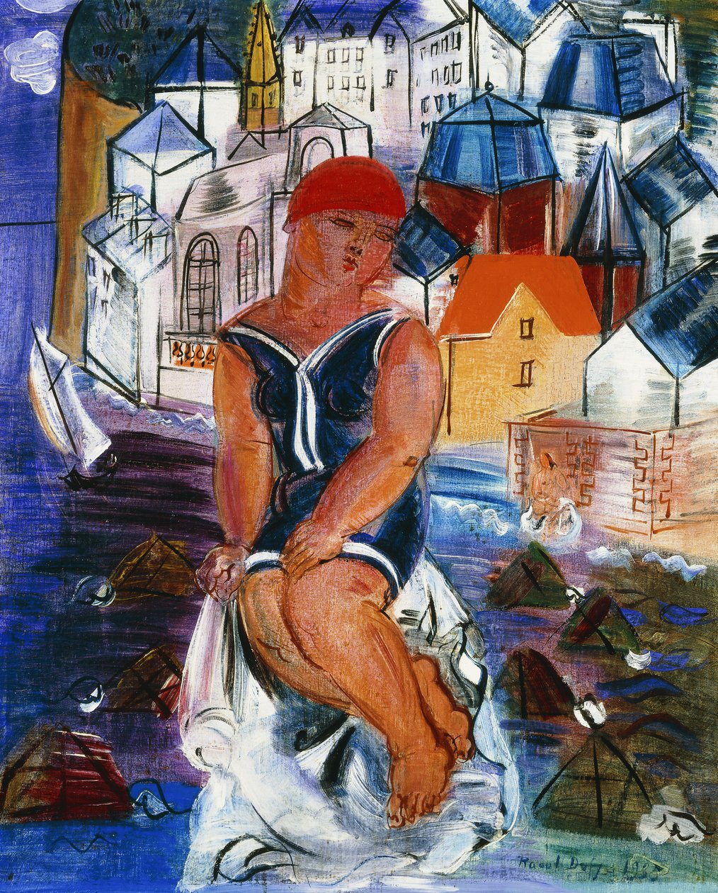 A kis fürdőző Saint-Adresse-ban; La Petite Baigneuse a Saint-Adresse alkotó: Raoul Dufy
