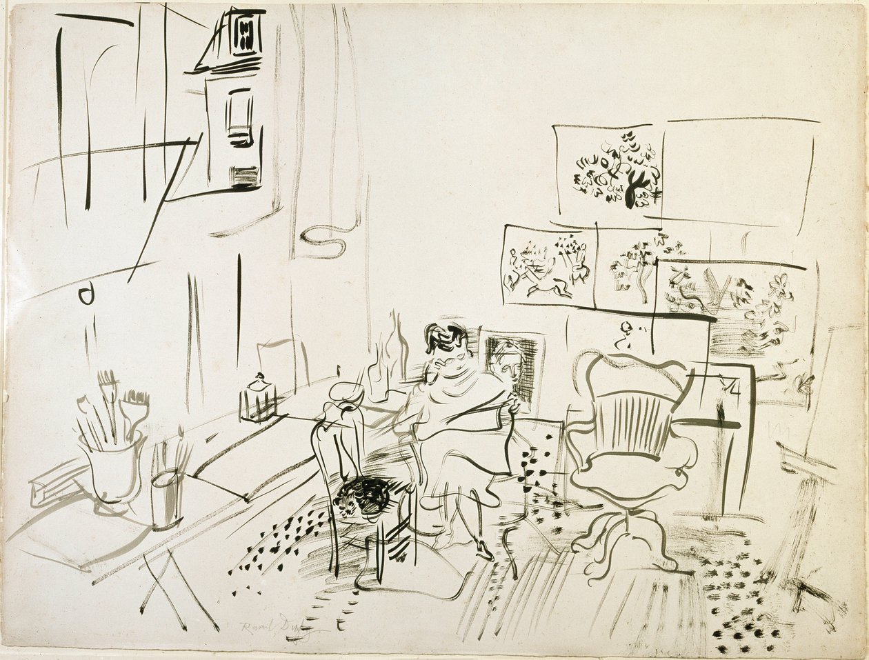 A festő műhelye Raoul Dufy (1877-1953) rajza New York, Museum of Modern Art alkotó: Raoul Dufy