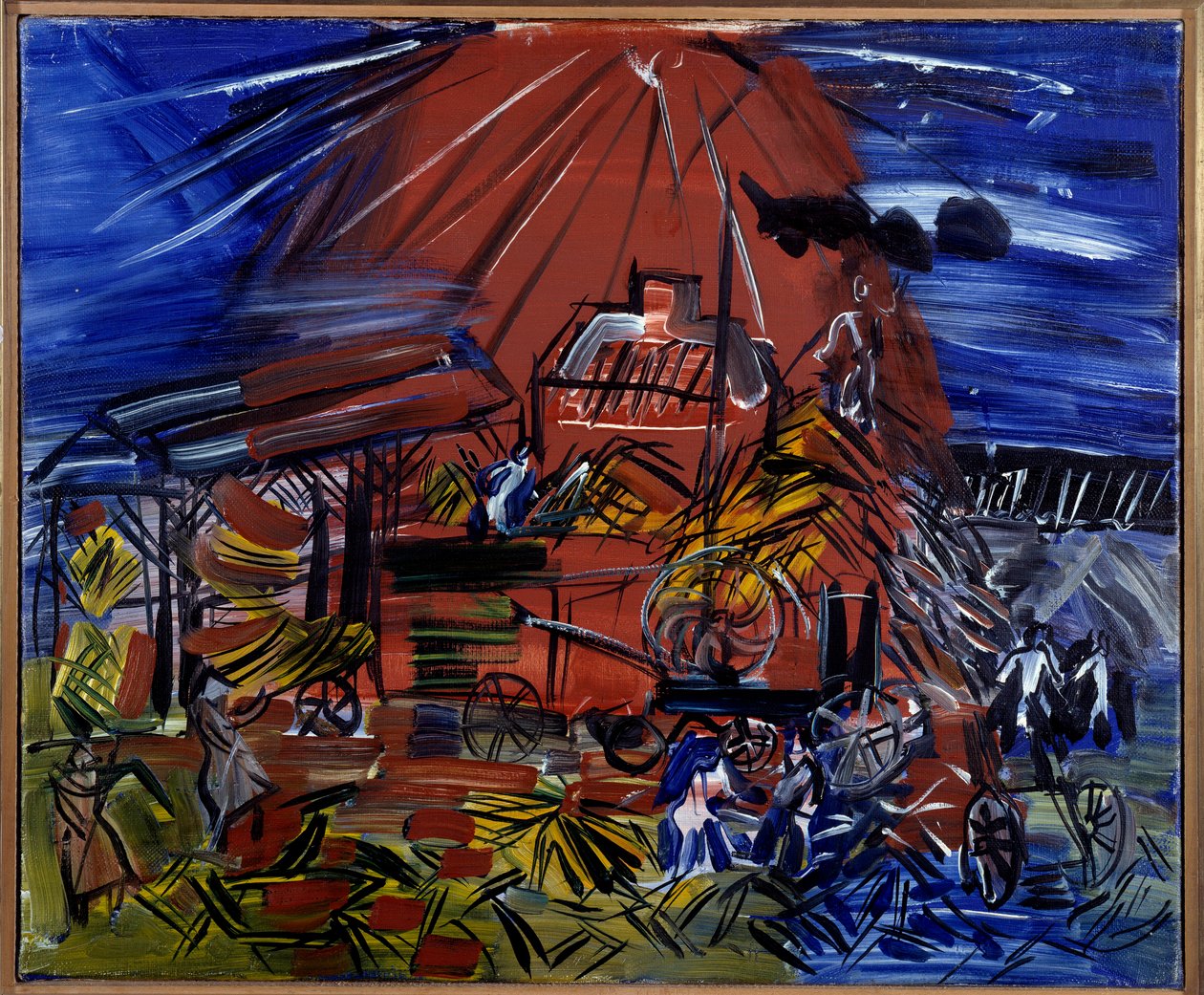 A vörös és kék Depiquage, 20. század (olaj, vászon) alkotó: Raoul Dufy