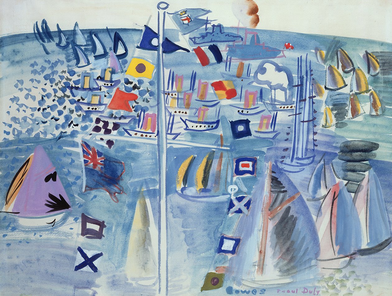 The Regatta at Cowes (akvarell, papír) alkotó: Raoul Dufy