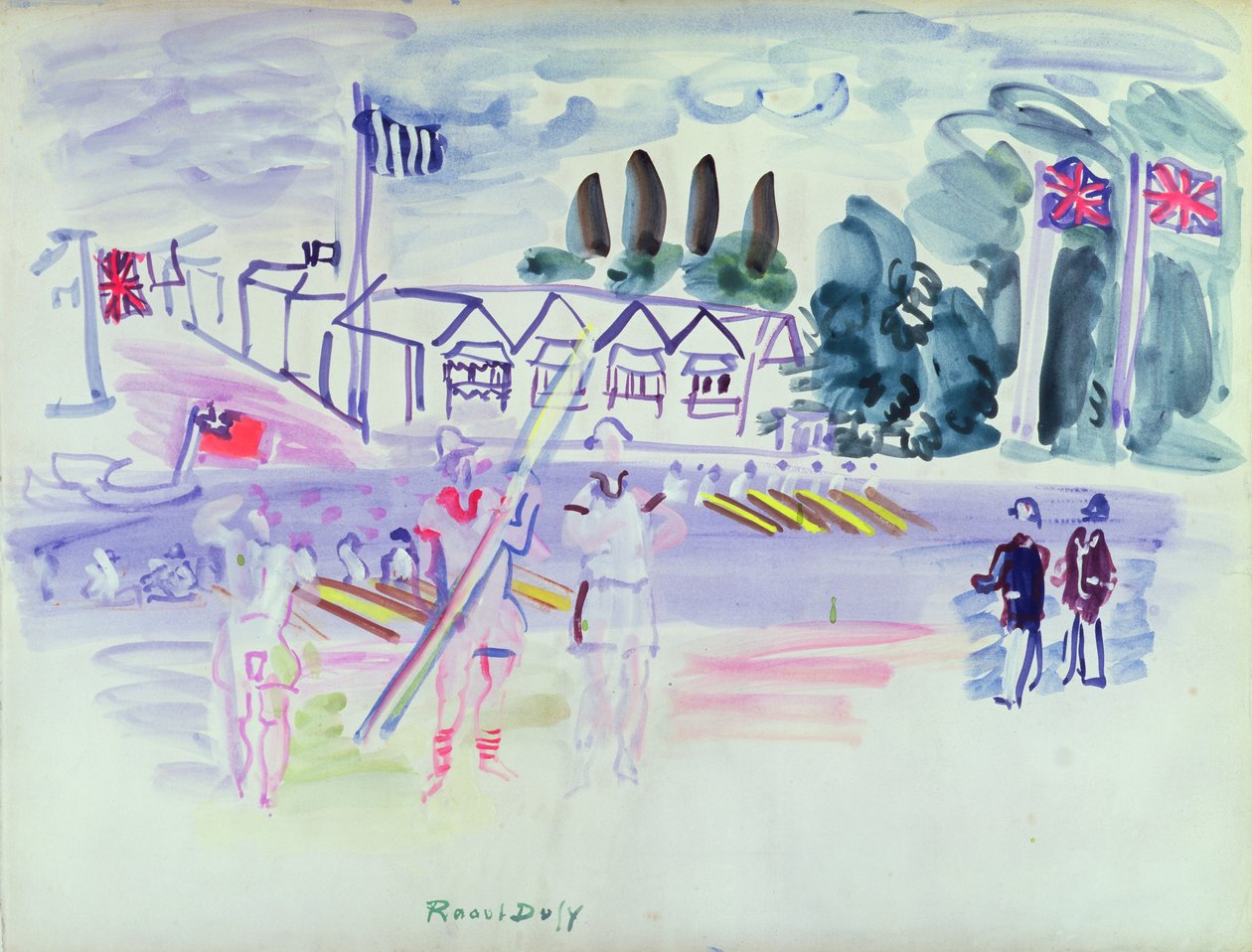A Henley-i regatta (akvarell, papír) alkotó: Raoul Dufy