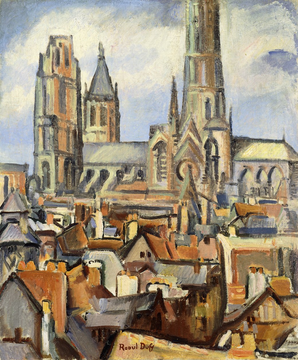 A roueni háztetők; Les Toits de Rouen, 1902-03 körül (olaj, vászon) alkotó: Raoul Dufy