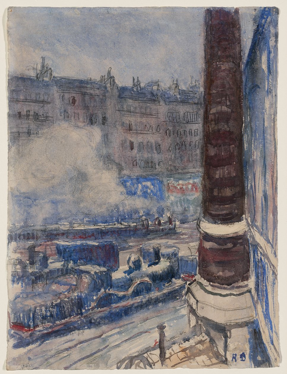 A Saint-Lazare pályaudvar, 1903 körül (akvarell és ceruza, papír) alkotó: Raoul Dufy
