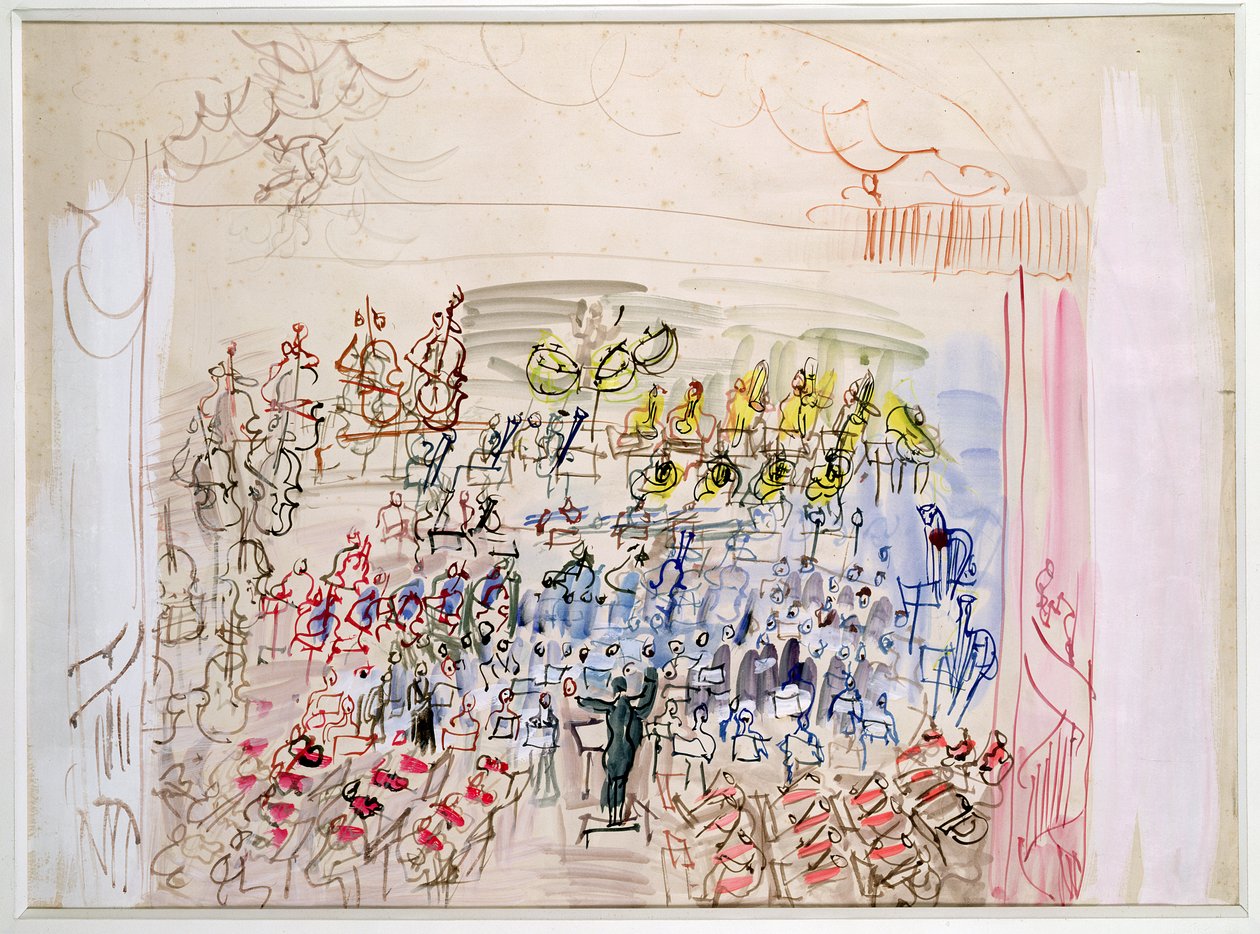 A szimfonikus zenekar (akvarell, papír) alkotó: Raoul Dufy