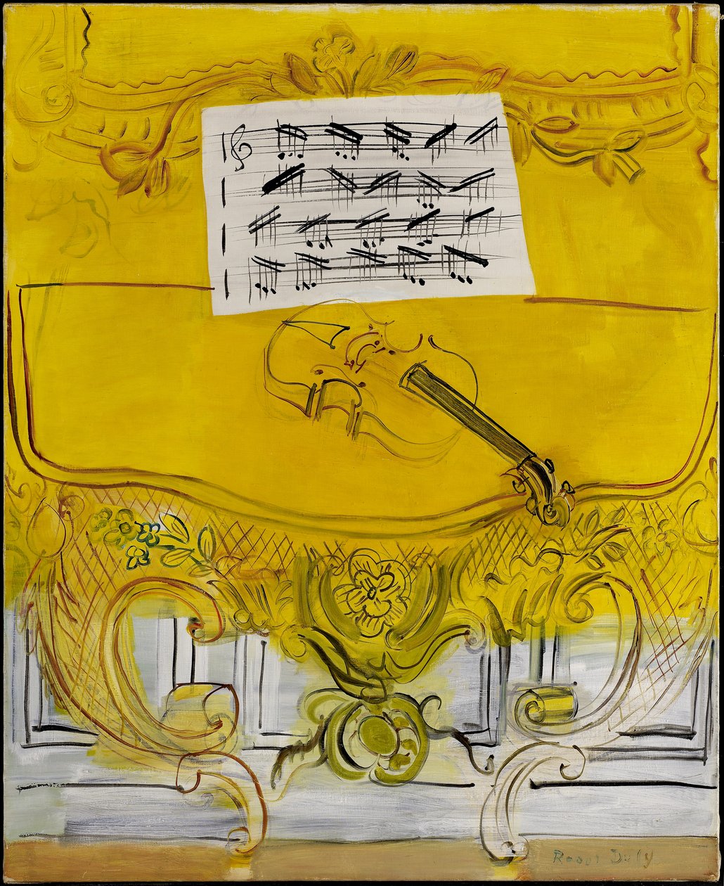 A sárga konzol egy hegedűvel alkotó: Raoul Dufy